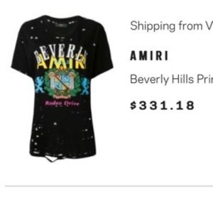 Black Amiri tee worn once trendy and unisex